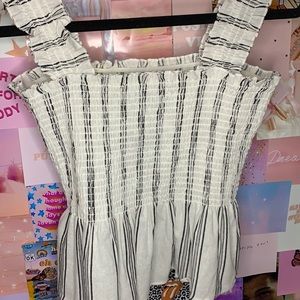 Black and white striped top